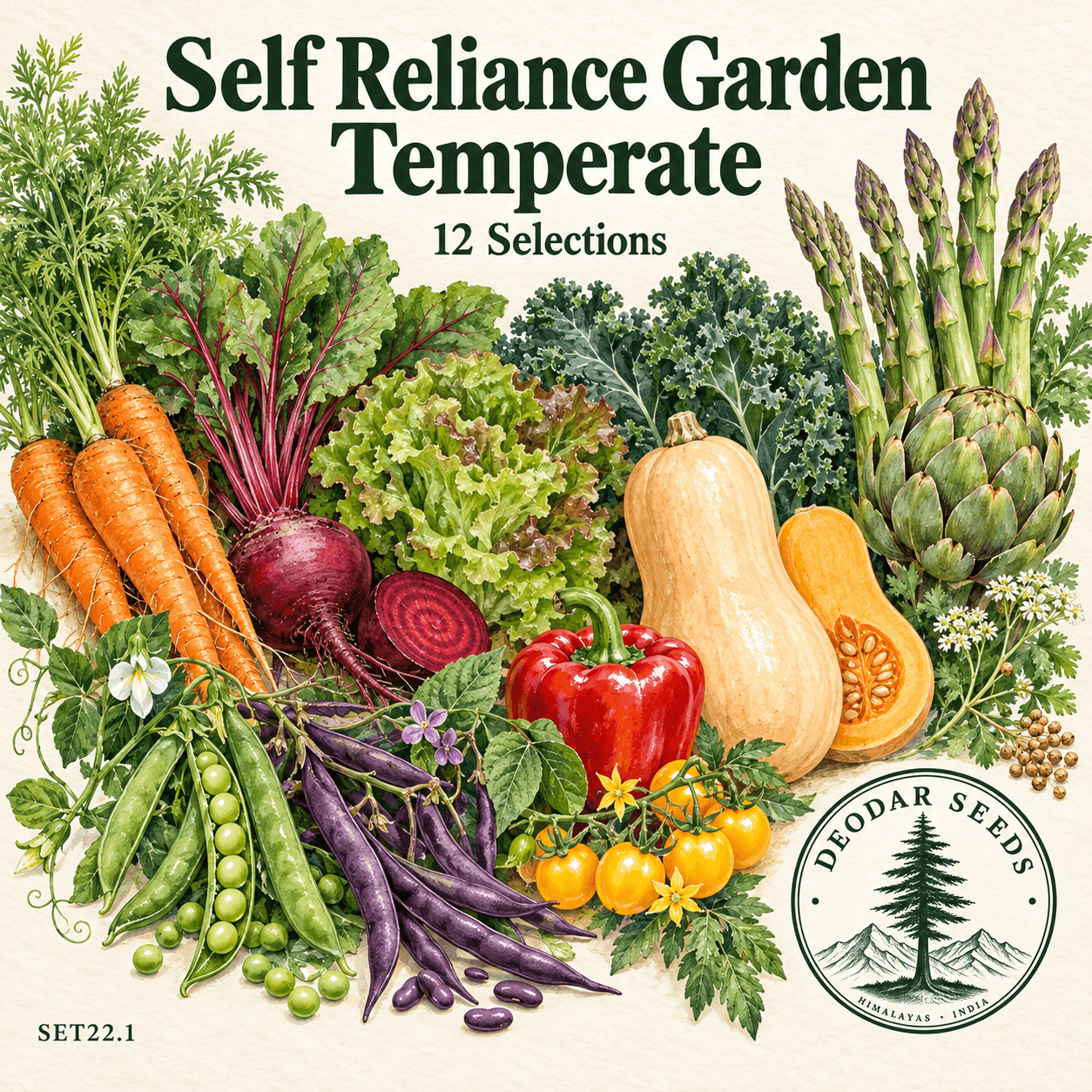 Self Reliance Garden Temperate, 12 Seed Varieties